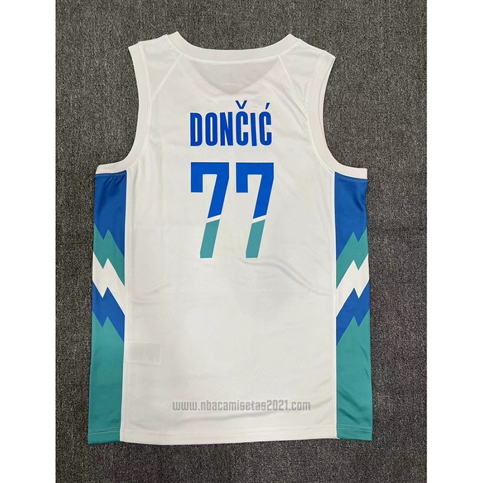 Camiseta Slovenia Luka Doncic #77 Primera Blanco